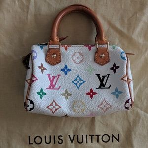 Louis Vuitton Authentic White Murakami Mini Speedy